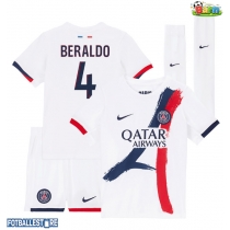 Paris Saint-Germain Lucas Beraldo #4 Bortedraktsett Barn 2025-26 Kortermet (+ Korte bukser)